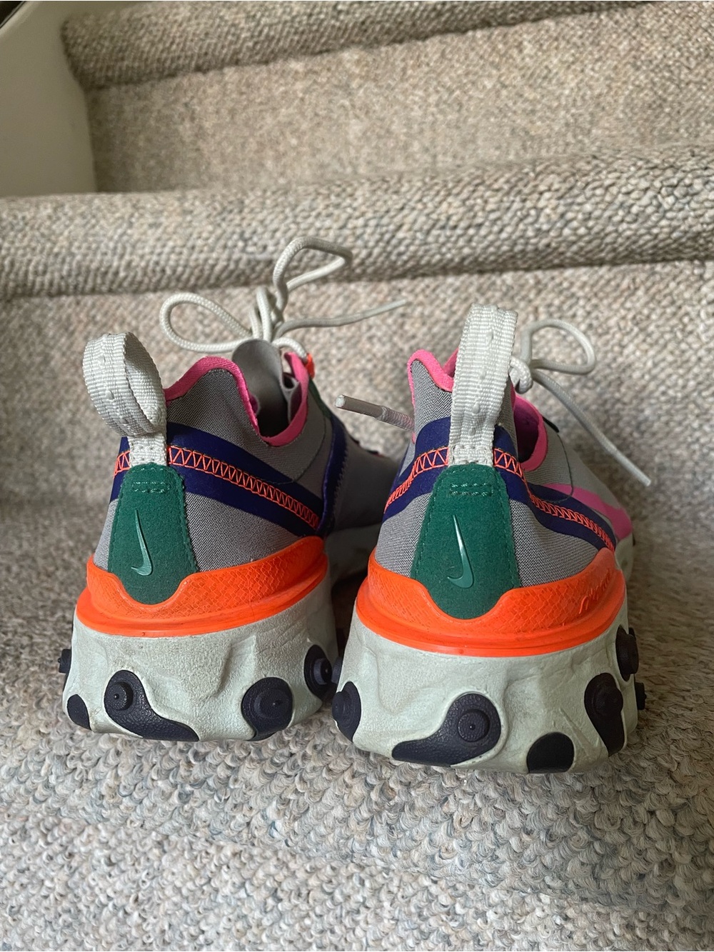 Nike React Element 55 ‘Wolf Grey Fuschia’ Techware Athleisure Sneakers Size 8 - Picture 3 of 7
